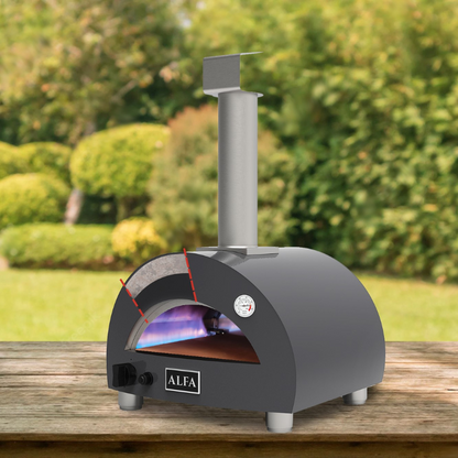 Alfa Forni Moderno Portable Gas Pizza Oven - Slate Grey