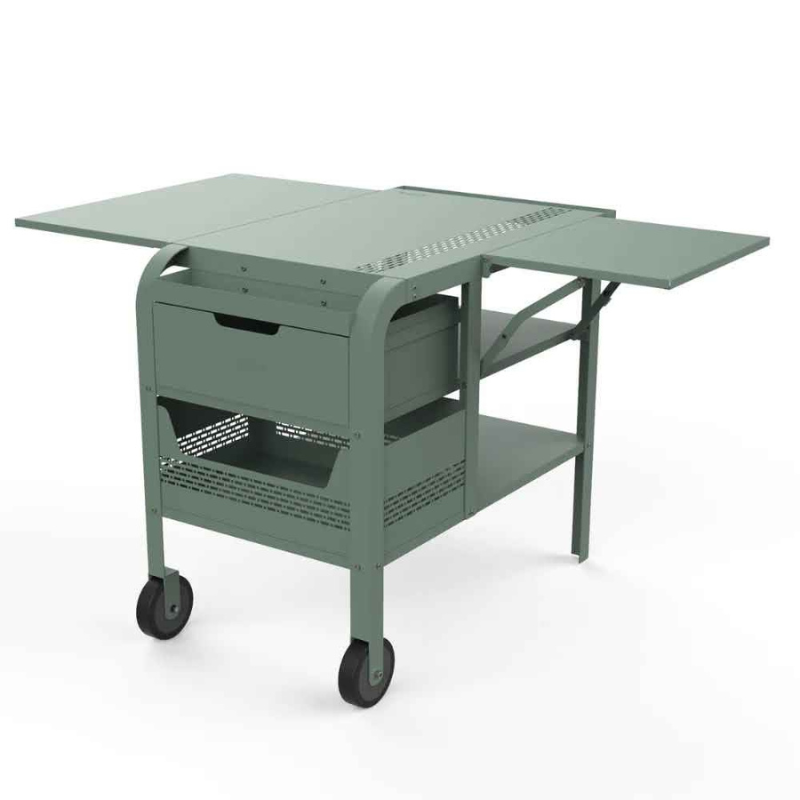 ZiiPa Fredda Deluxe Garden Trolley with Side Tables - Eucalyptus